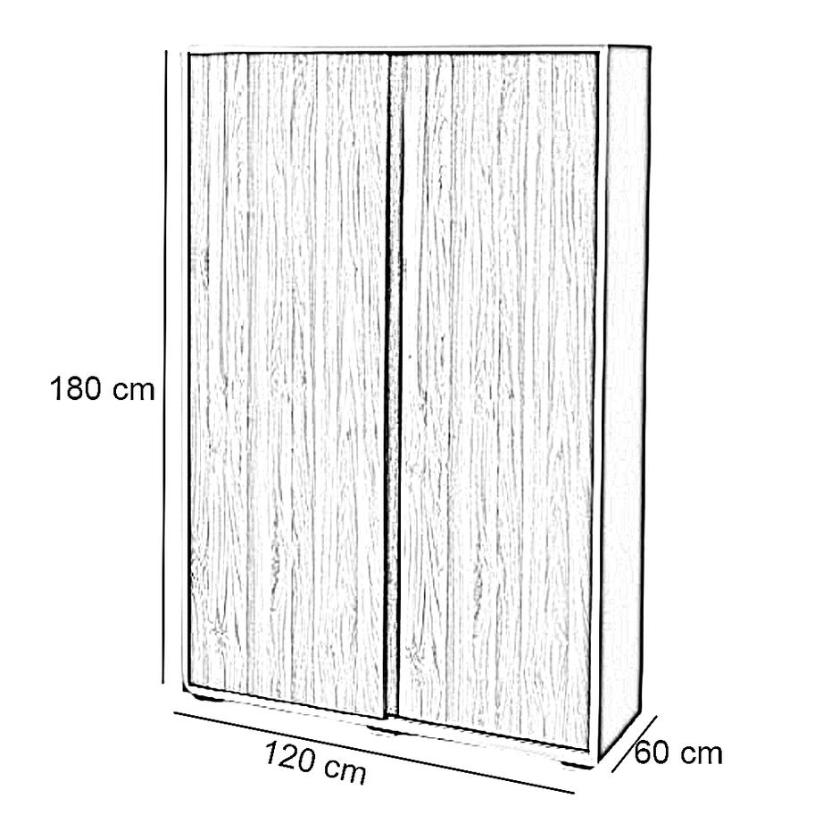 دولاب خشب ام دي اف، 120*60*180 سم