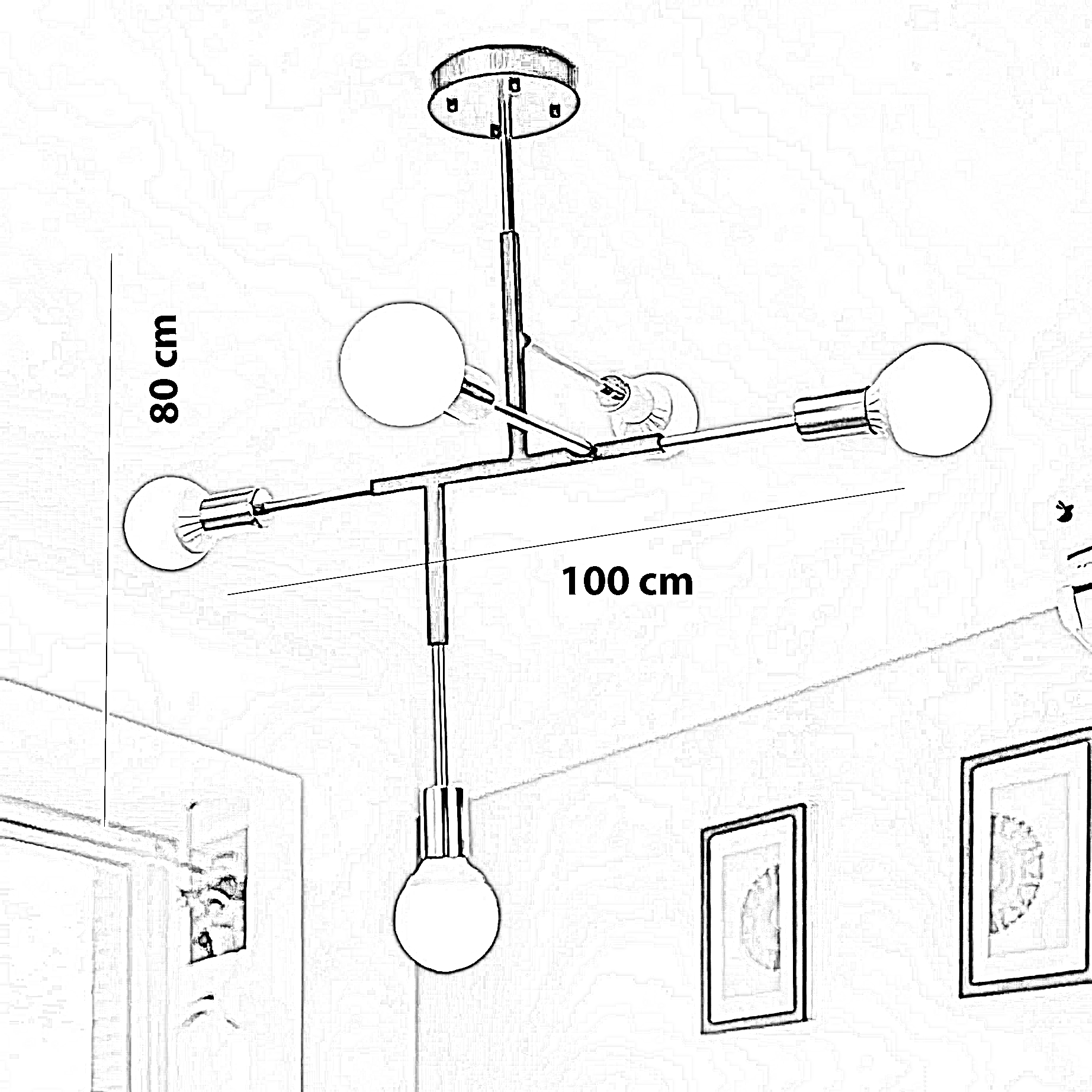 نجفة معدن، 100*80 سم
