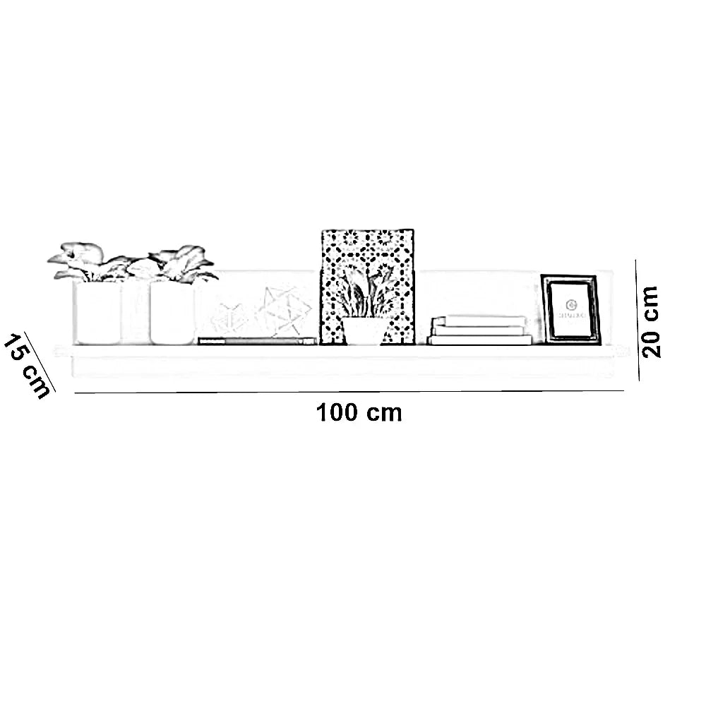 رف خشب، 100*15*20 سم