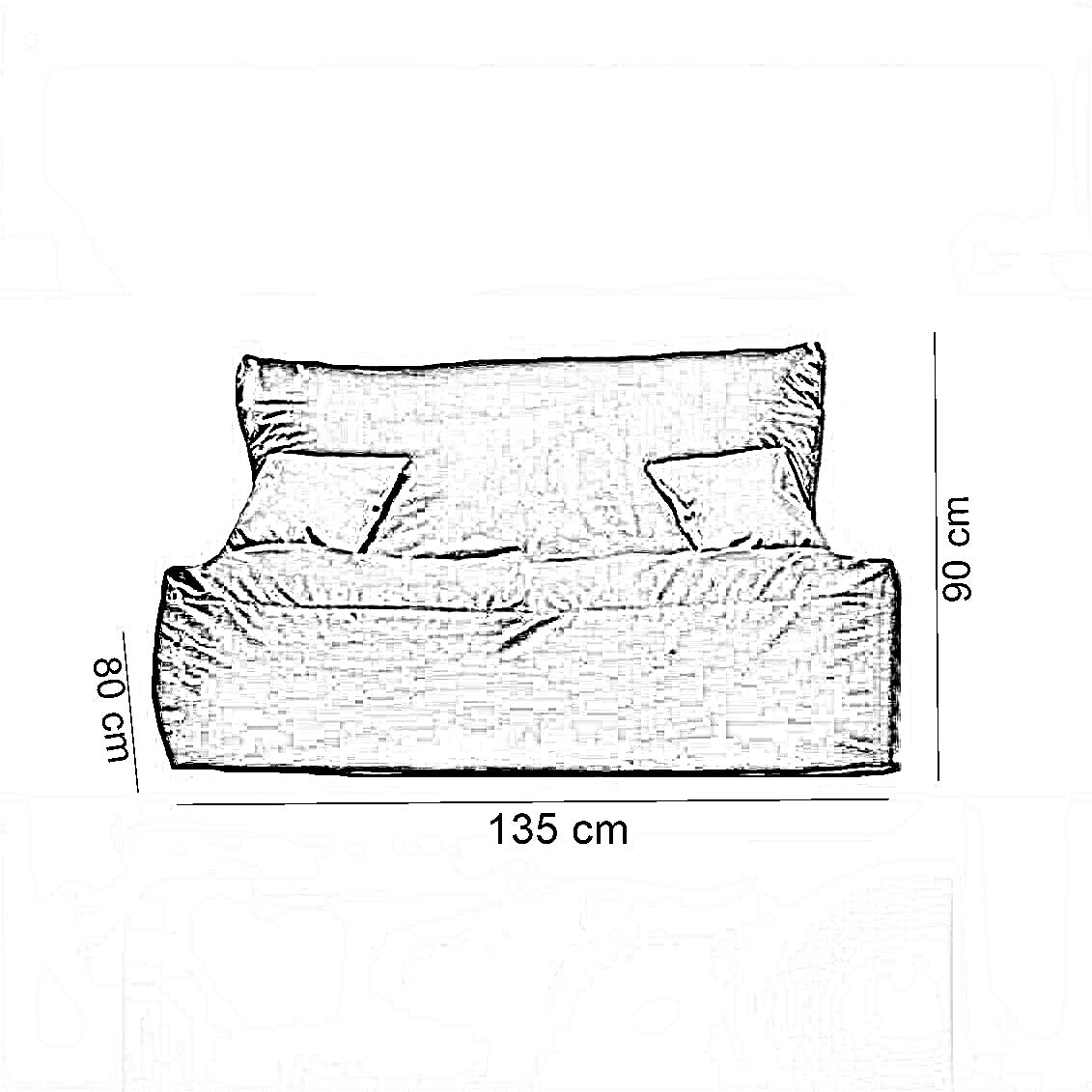 بين باج جلد، 135*80*90 سم - بني