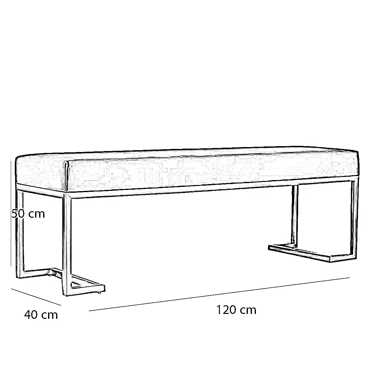 بانكيت ستيل، 120*40*50 سم