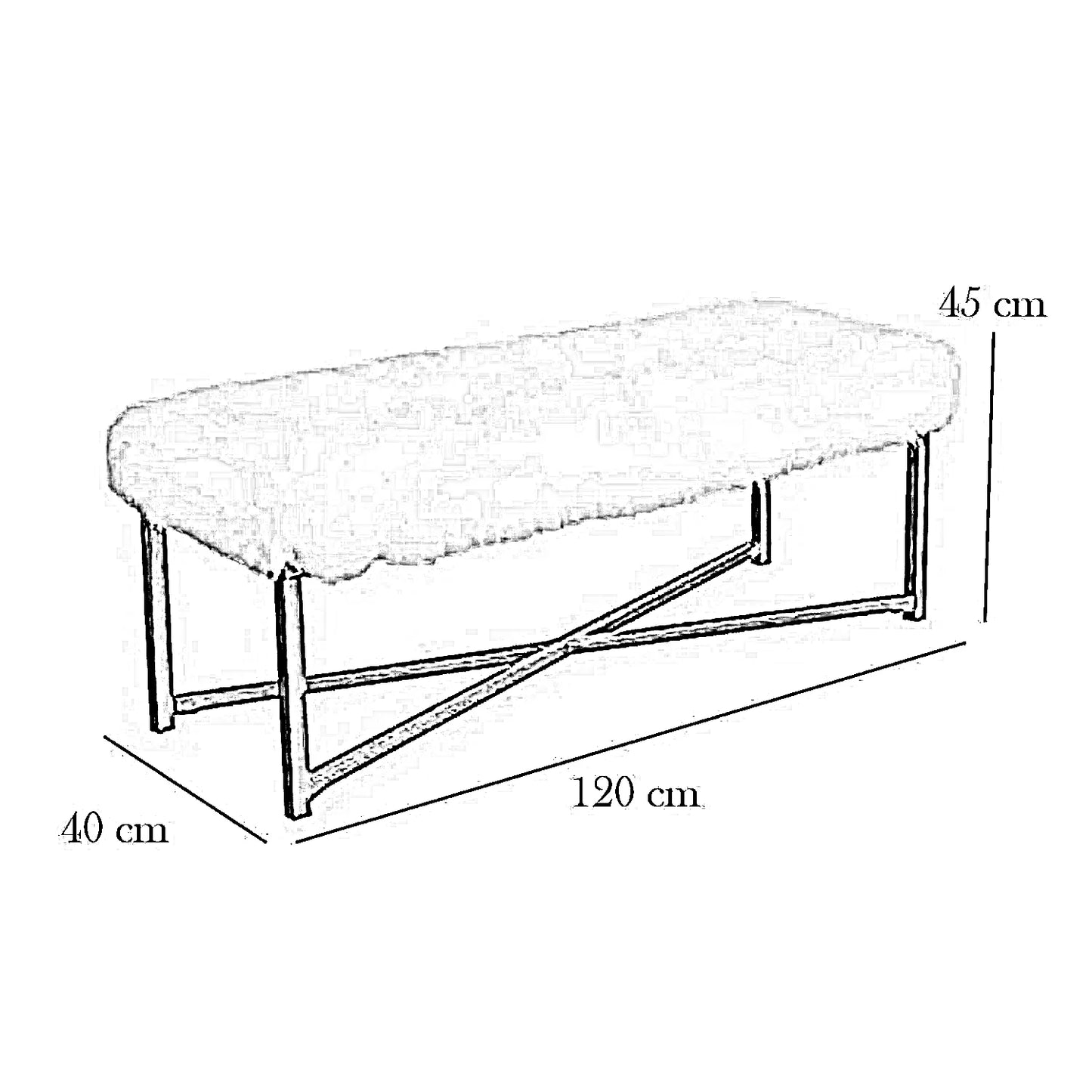 بانكيت معدن، 120*40*45 سم