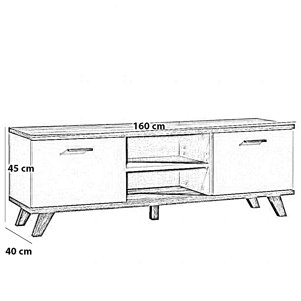 ترابيزة تليفزيون خشب ام دي اف، 160*40*45 سم