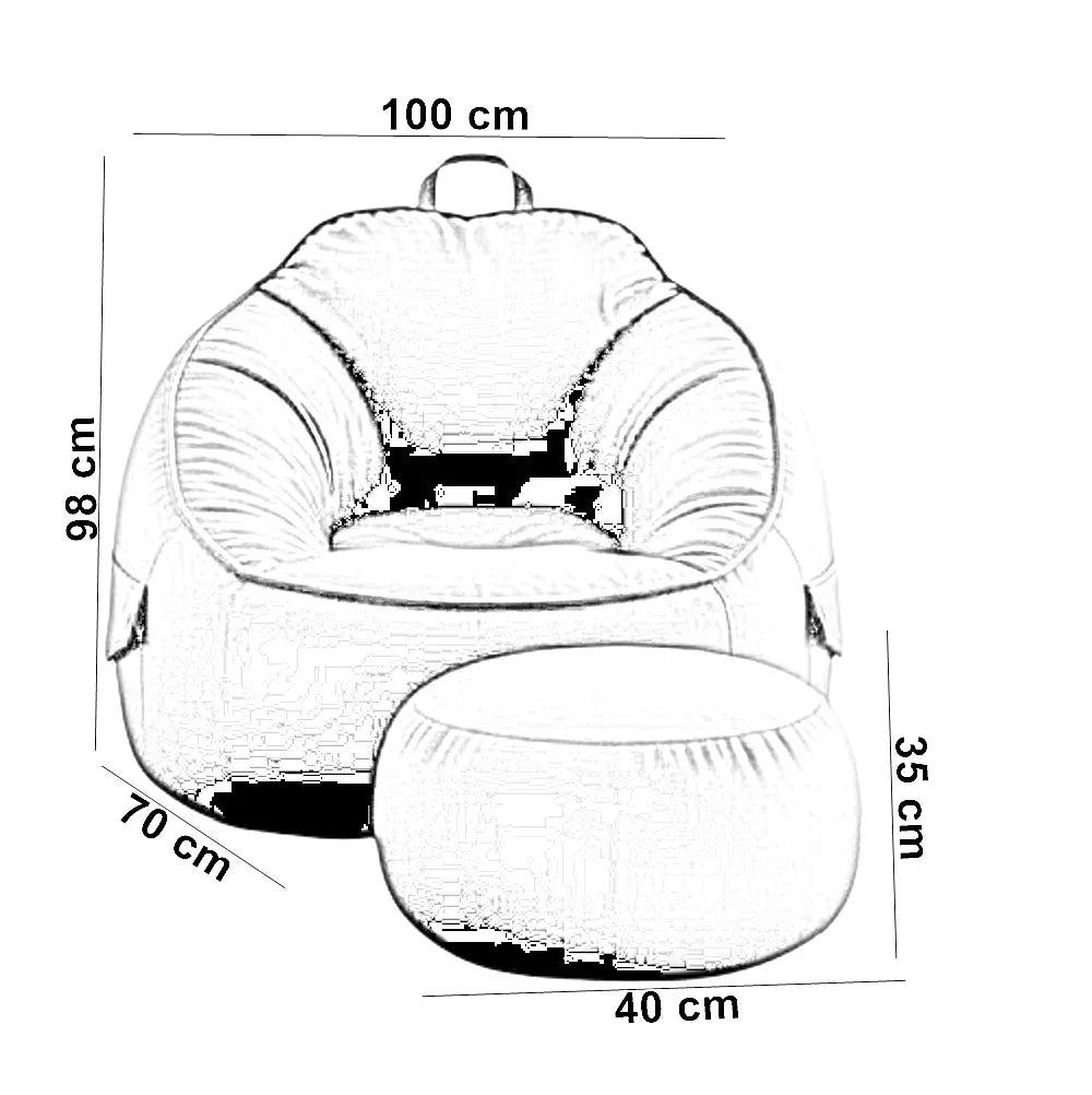 طقم بين باج مع بف جلد، قطعتين - أصفر