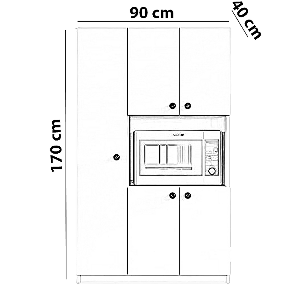 وحدة تخزين للمطبخ، خشب ام دي اف، 90*40*170 سم