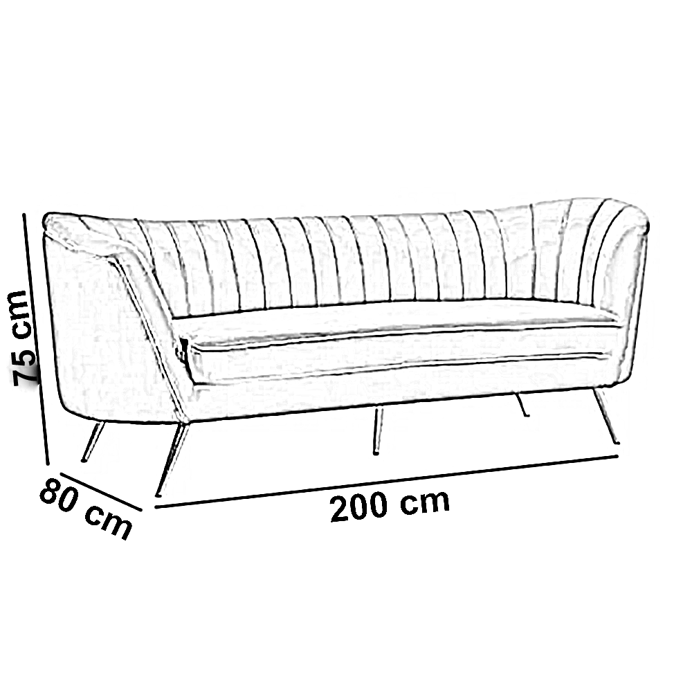 كنبة خشب زان أحمر ، 200*80*75 سم