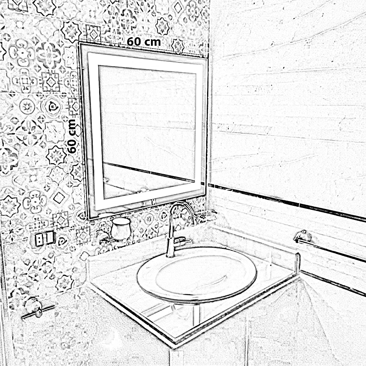 مرايا حائط، 60*2*60 سم