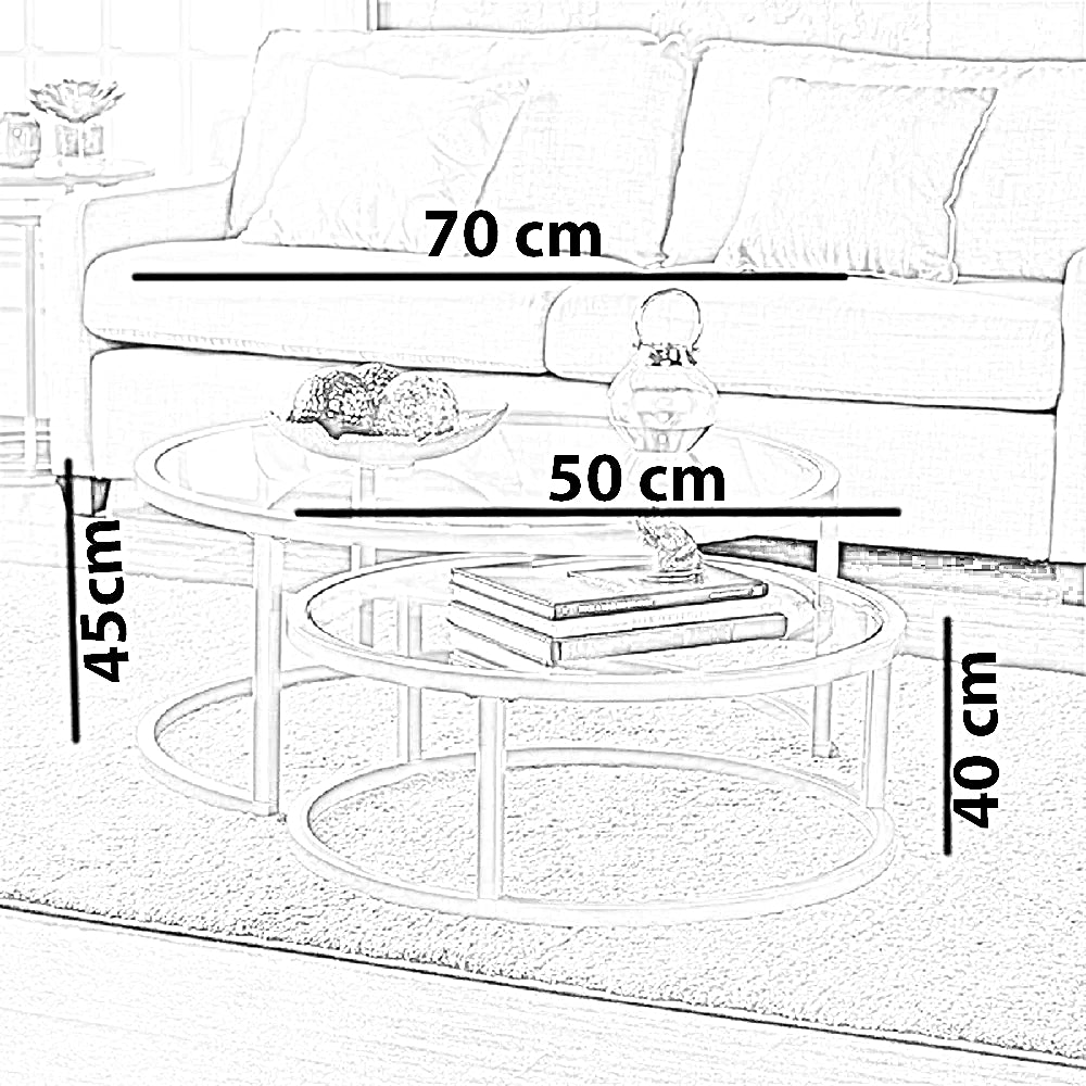 طقم ترابيزة قهوة ستيل، قطعتين
