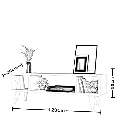 ترابيزة تليفزيون ام دي اف، 120*30*40 سم
