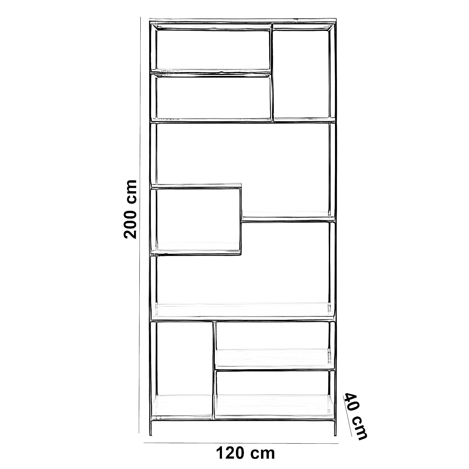 وحدة أرفف معدن، 120*40*200 سم