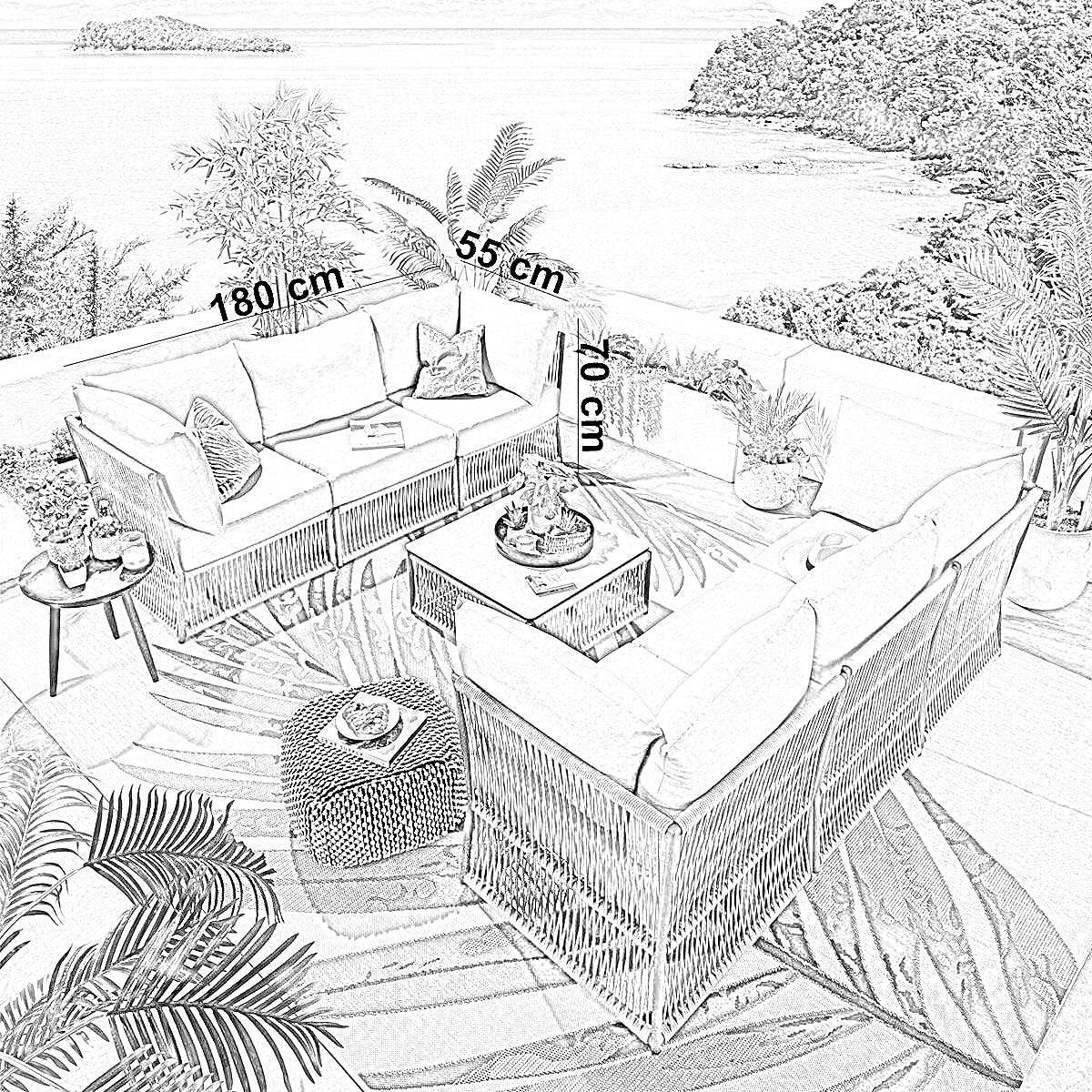 طقم خارجي ستيل و دوبار، 8 قطع