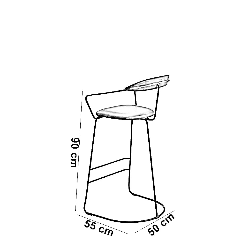 كرسي بار ستيل و جلد، 50*55*90 سم