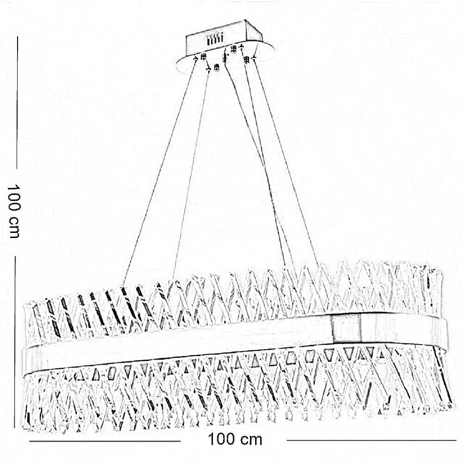 نجفة ستيل، 100*100 سم- ذهبي