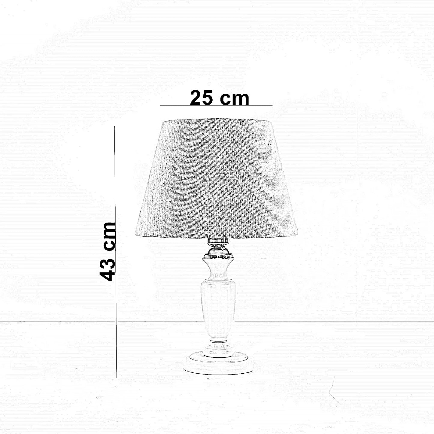 أباجورة خشب زان، 25*43 سم