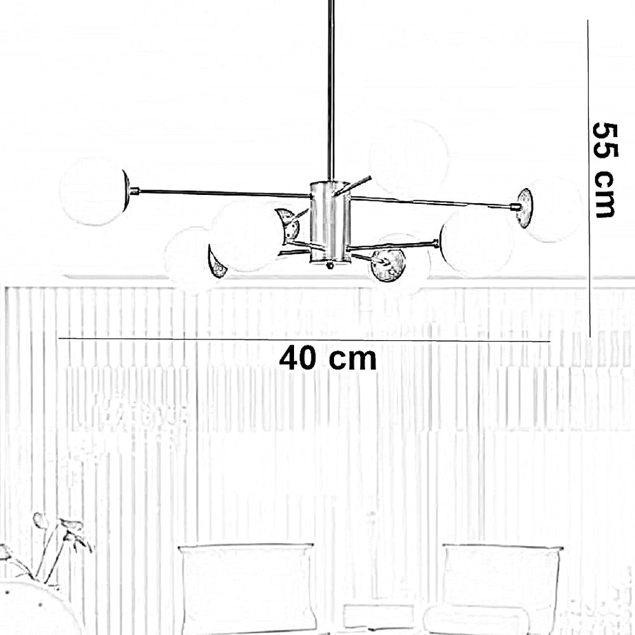 نجفة معدن و زجاج، 40*55 سم