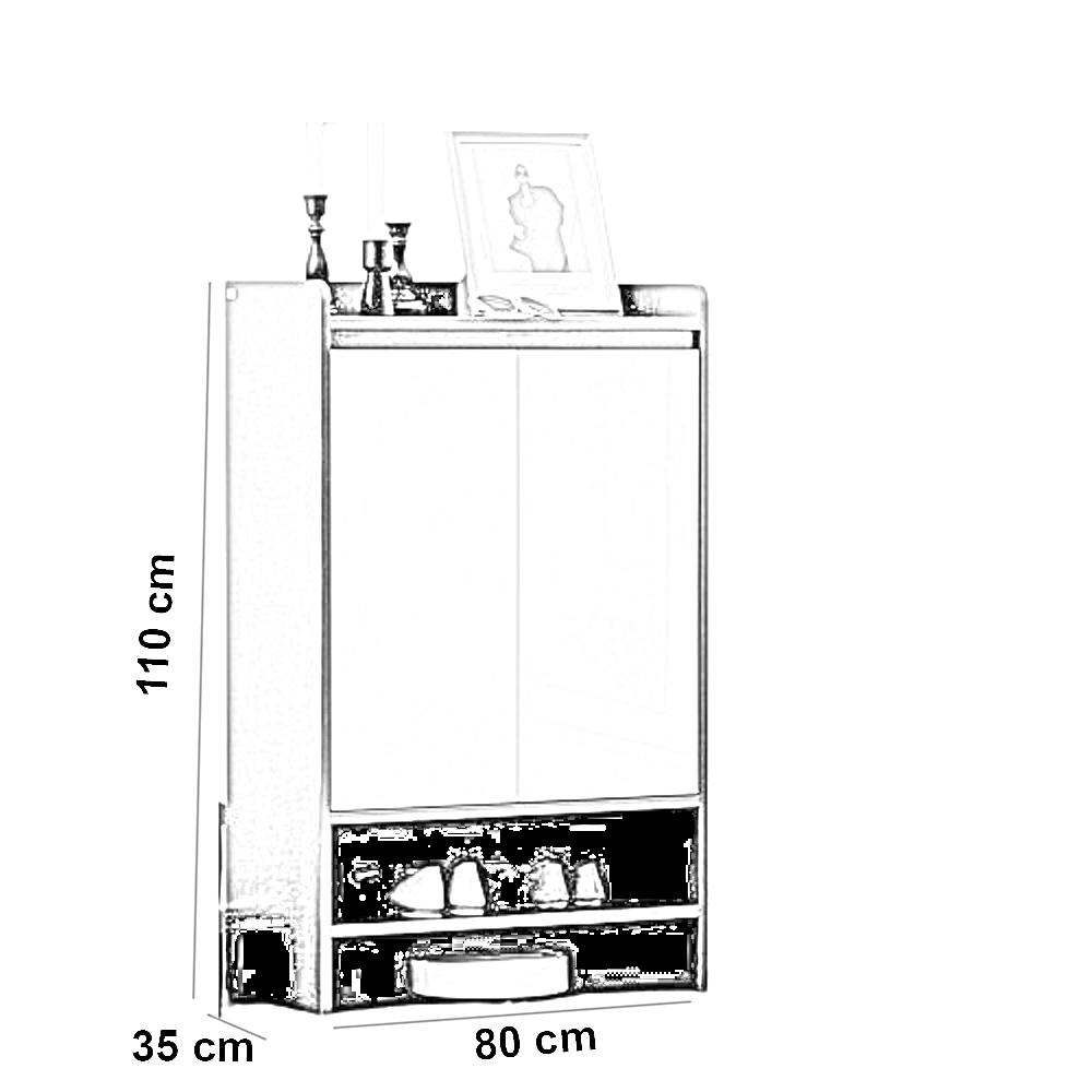 جزامة خشب ام دي اف، 80*35*110 سم