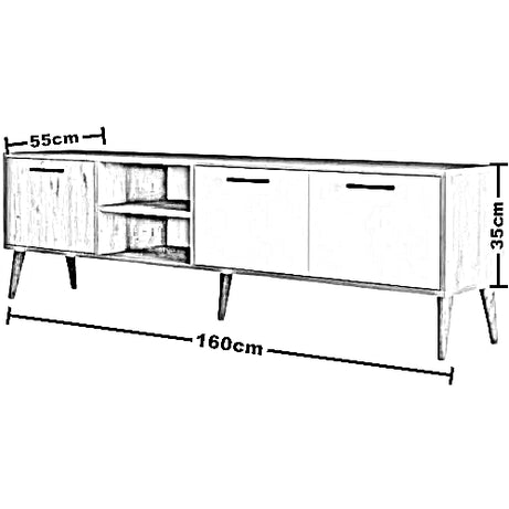 ترابيزة تليفزيون ام دي اف، 160*55*35 سم