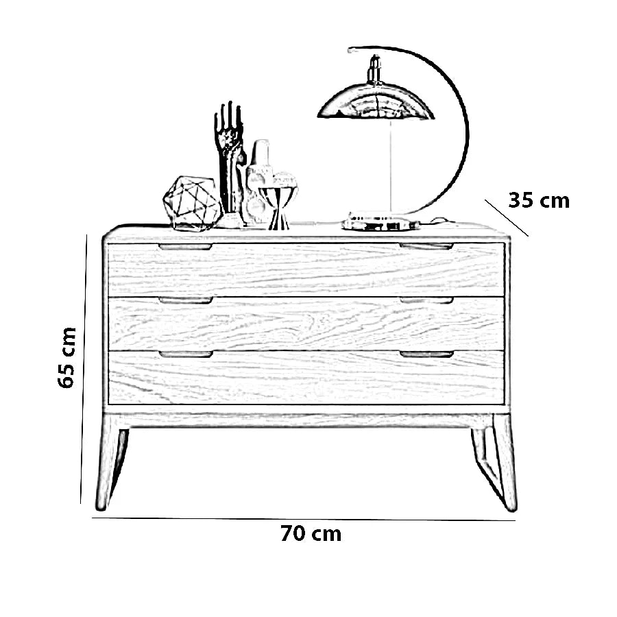 وحدة أدراج خشب كونتر و موسكي، 70*35*65 سم