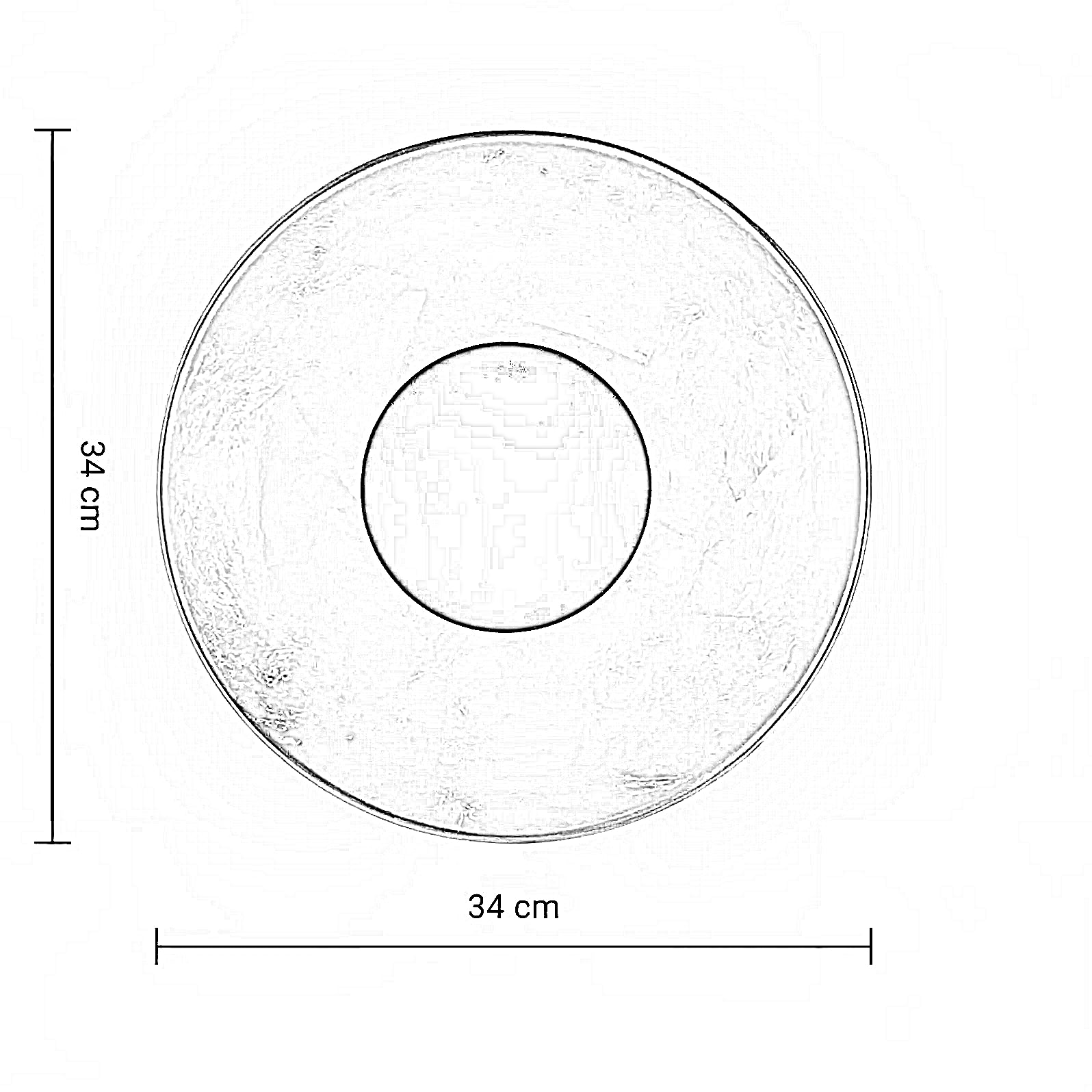 أبليك حائط معدن، 34*34 سم