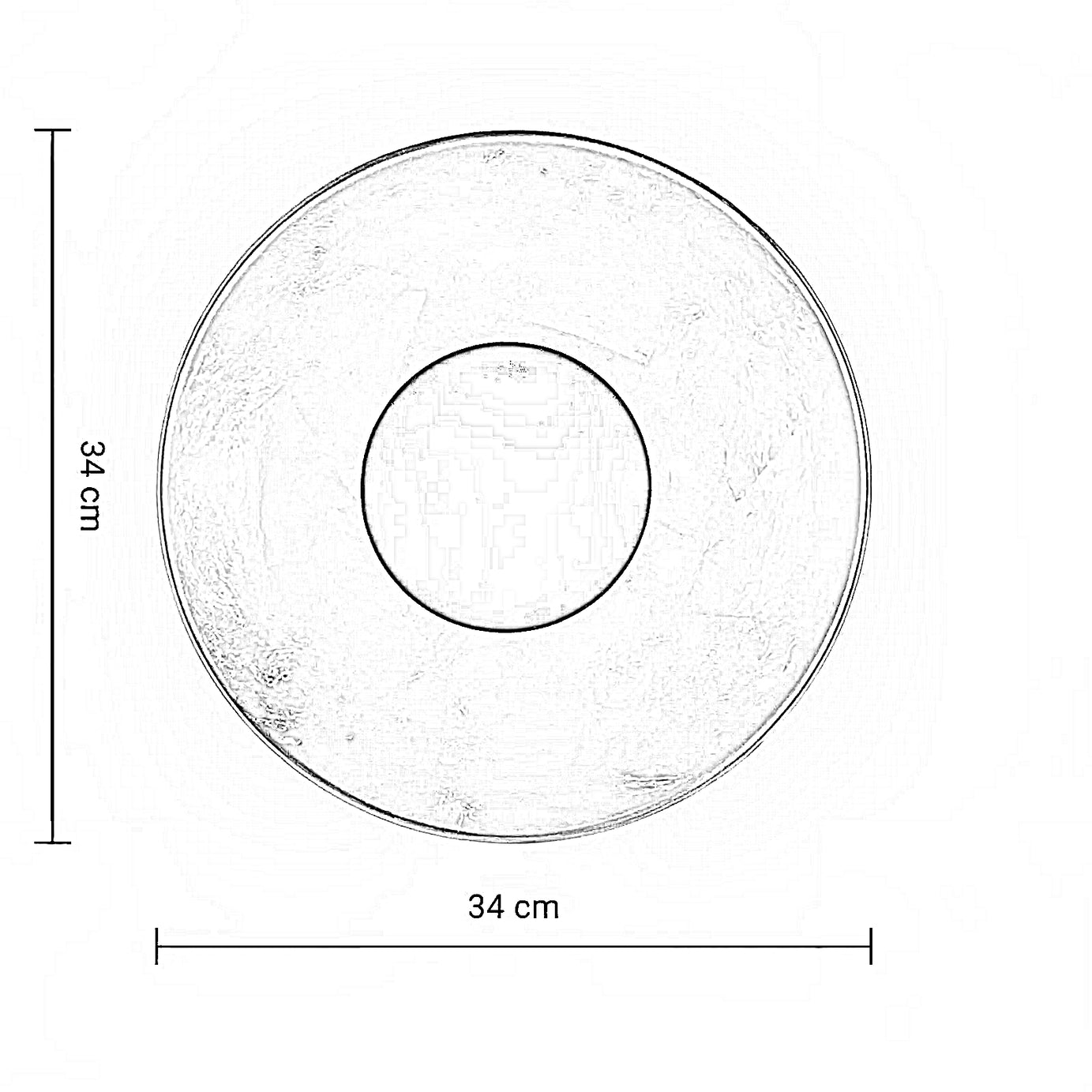 أبليك حائط معدن، 34*34 سم