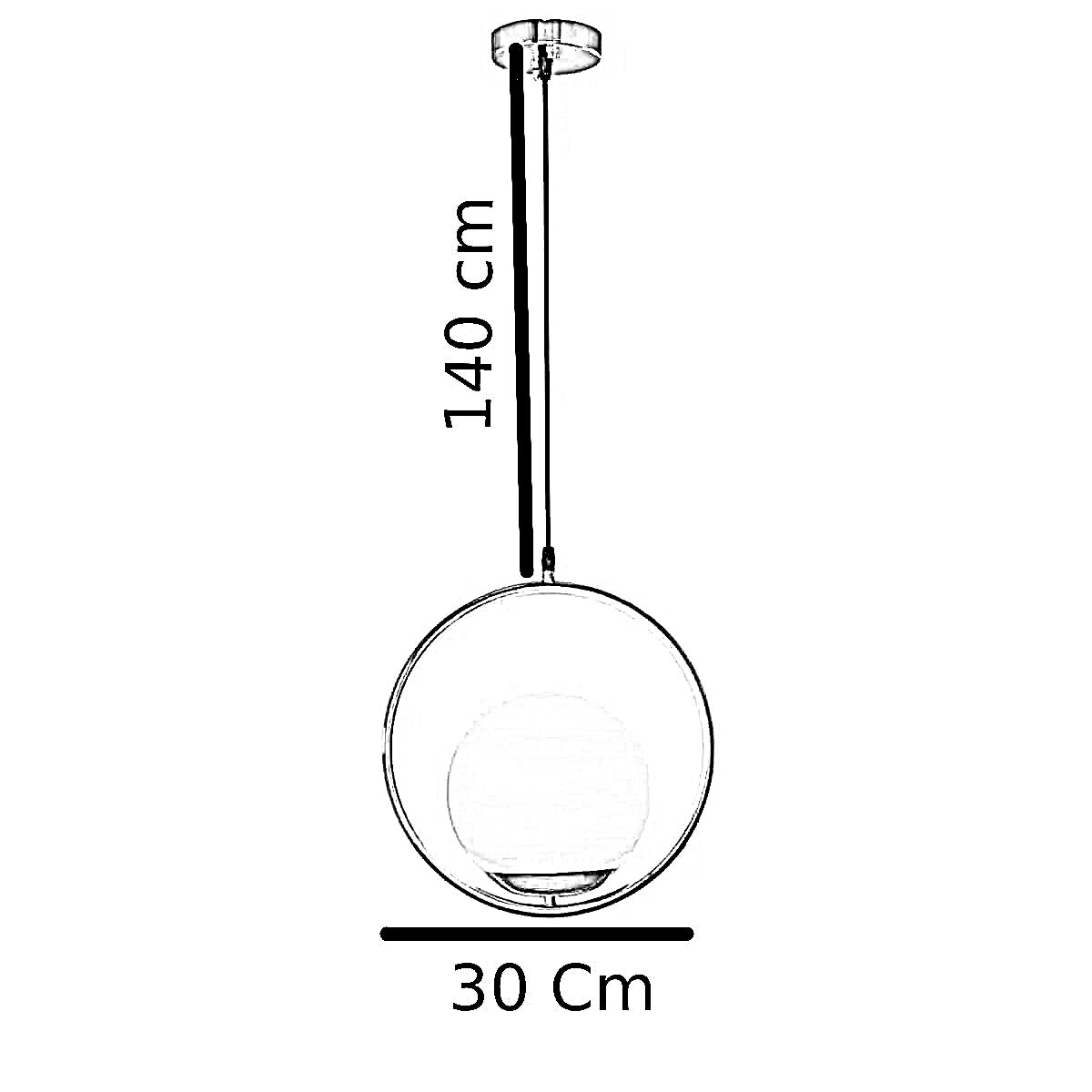 نجفة ستيل، 30*140 سم