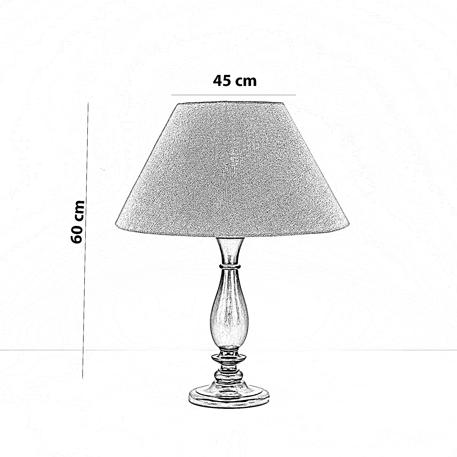 أباجورة خشب زان، 45*60 سم