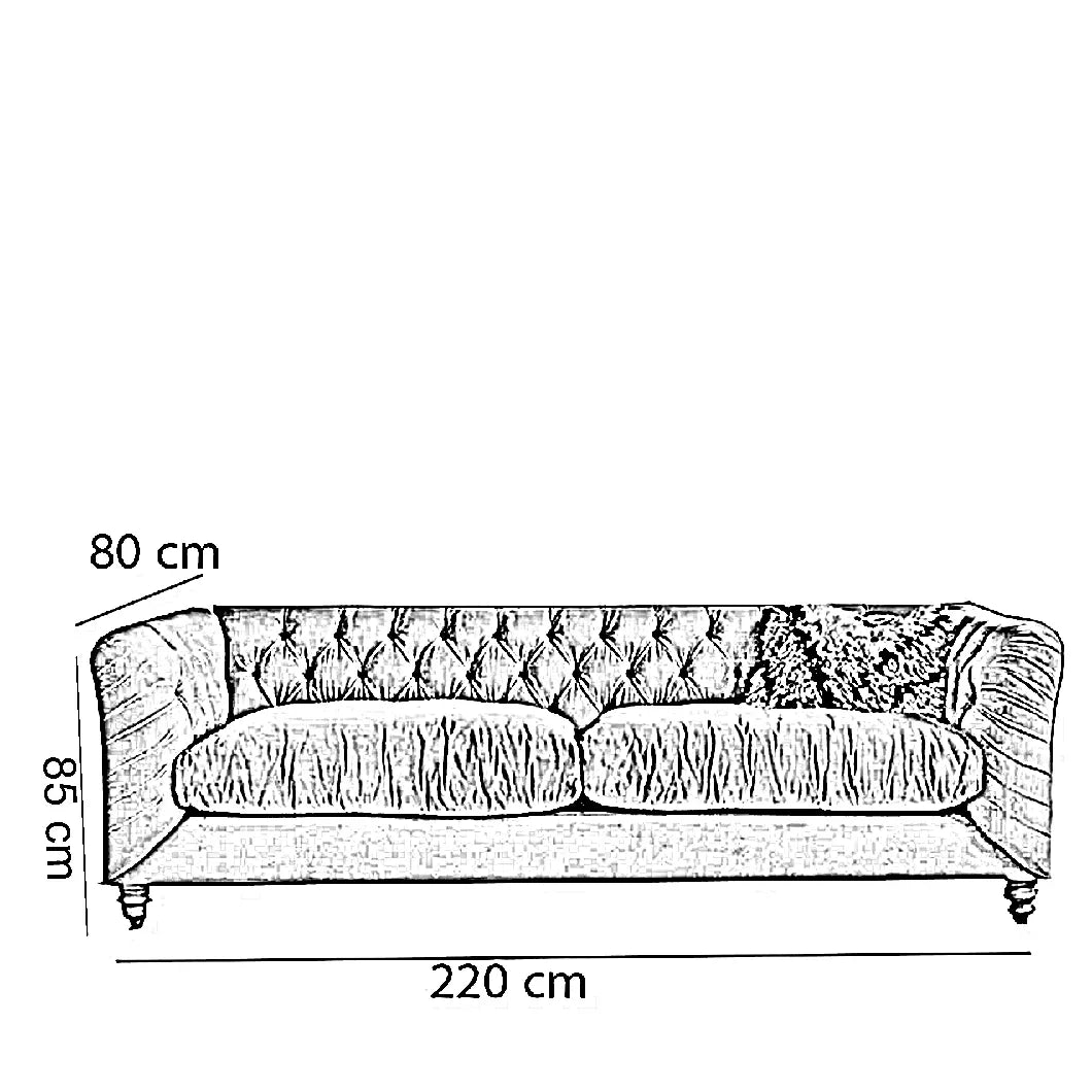 كنبة خشب زان، 220*80*85 سم