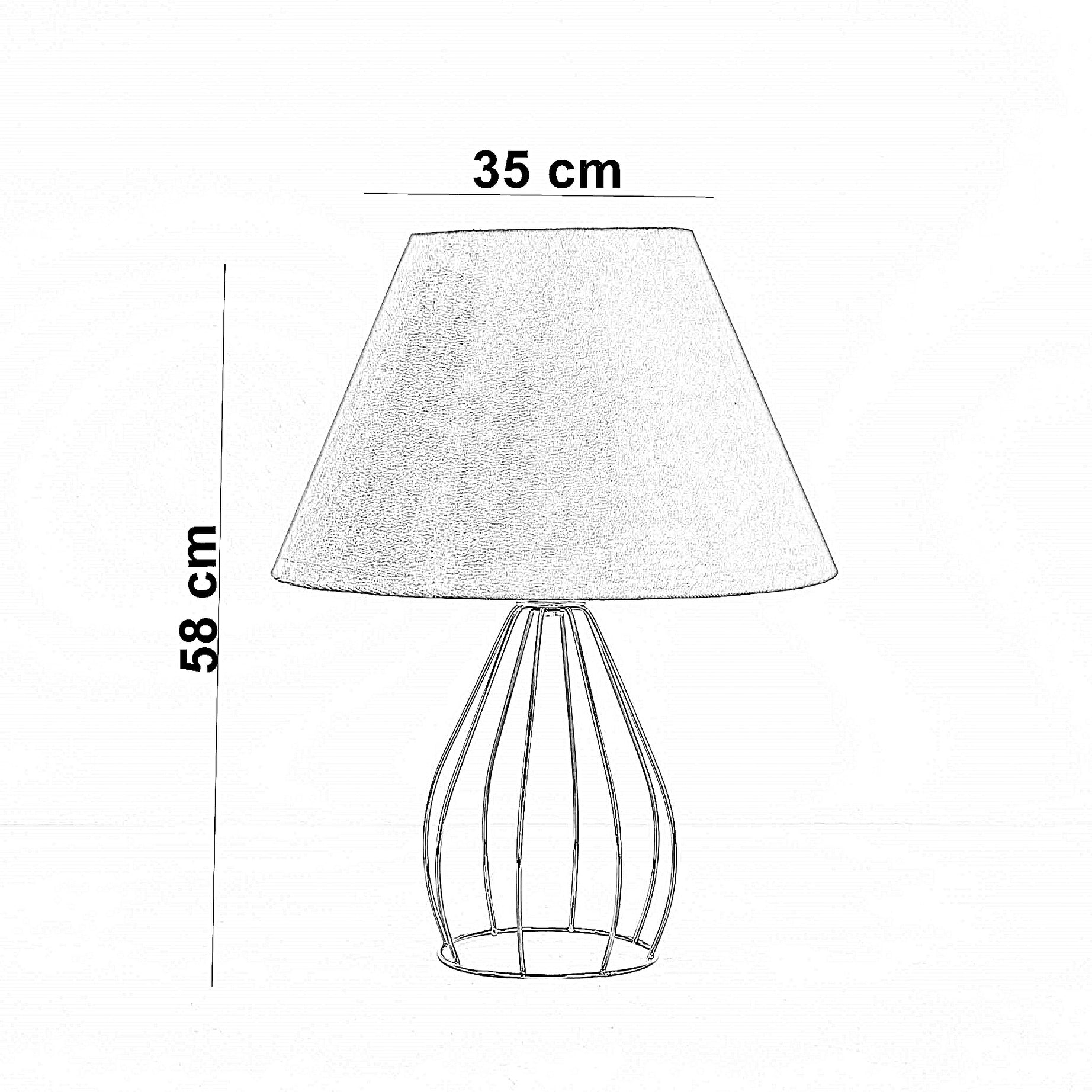 أباجورة معدن، 35*58 سم