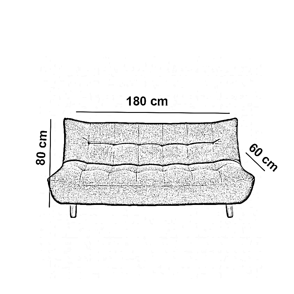 كنبة سرير خشب زان أحمر، 180*60*80 سم