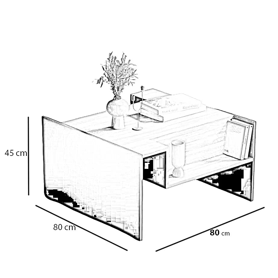 ترابيزة قهوة ام دي اف، 80*80*45 سم