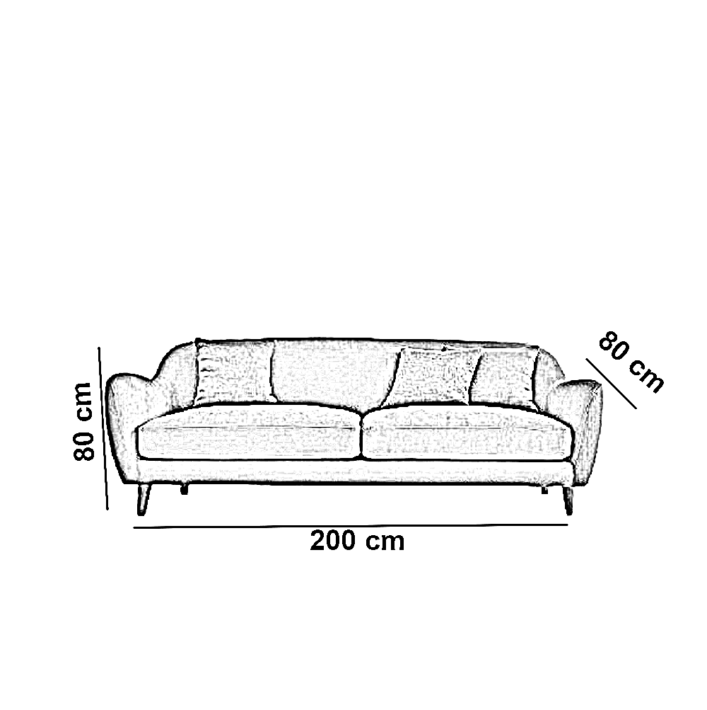 كنبة خشب زان ، 200*80*80 سم