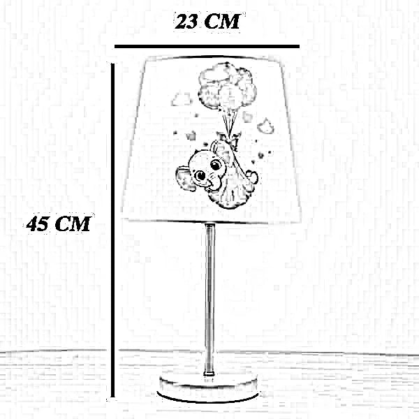 أباجورة أطفال معدن، 23*45 سم