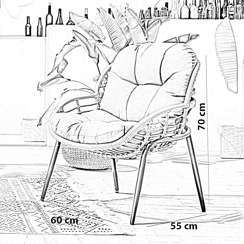 طقم خارجي ستيل و راتان، 4 قطع