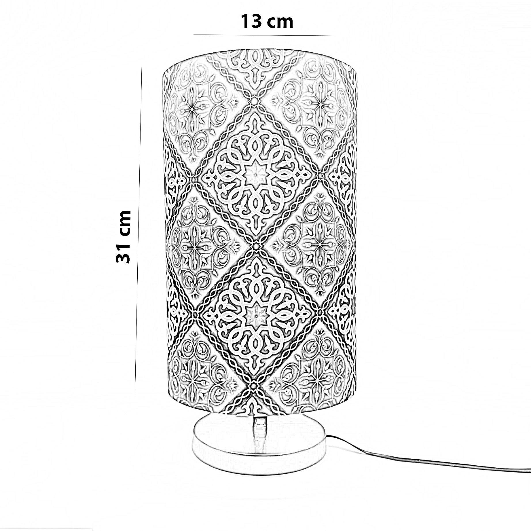 أباجورة رمضانية قماش، 13*31 سم