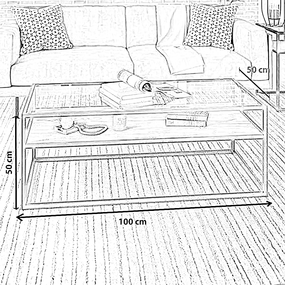 ترابيزة قهوة ستيل، 100*50*50 سم