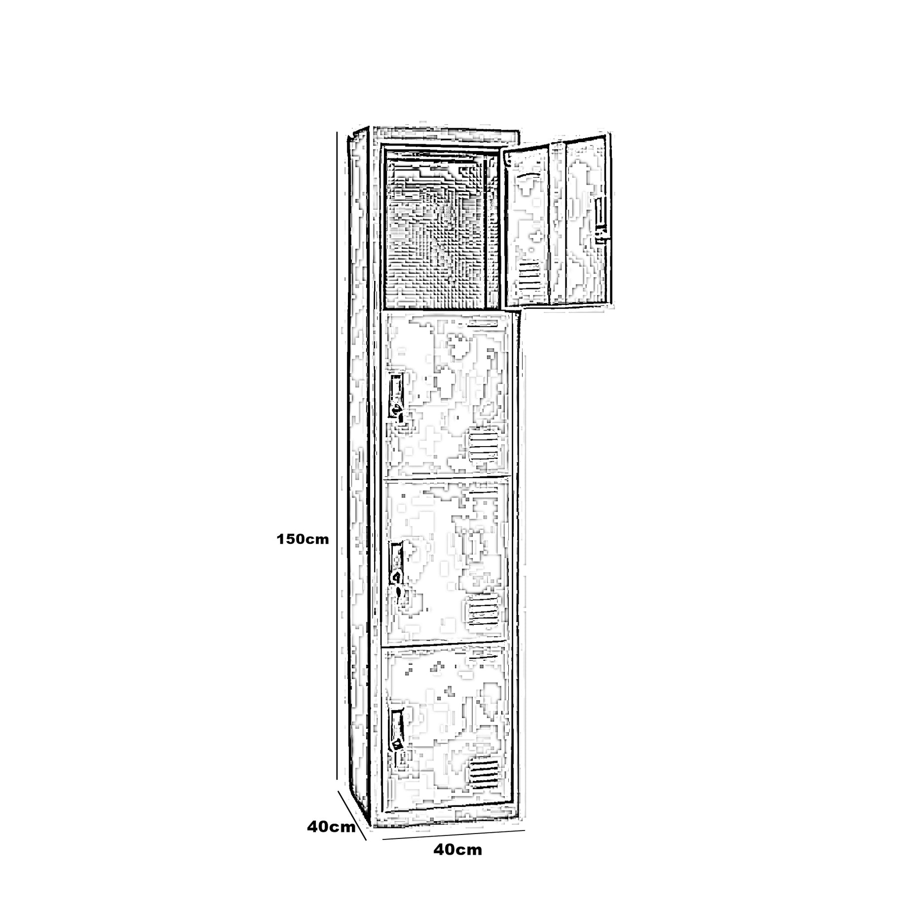 وحدة ادراج معدنية 40*40*150 سم