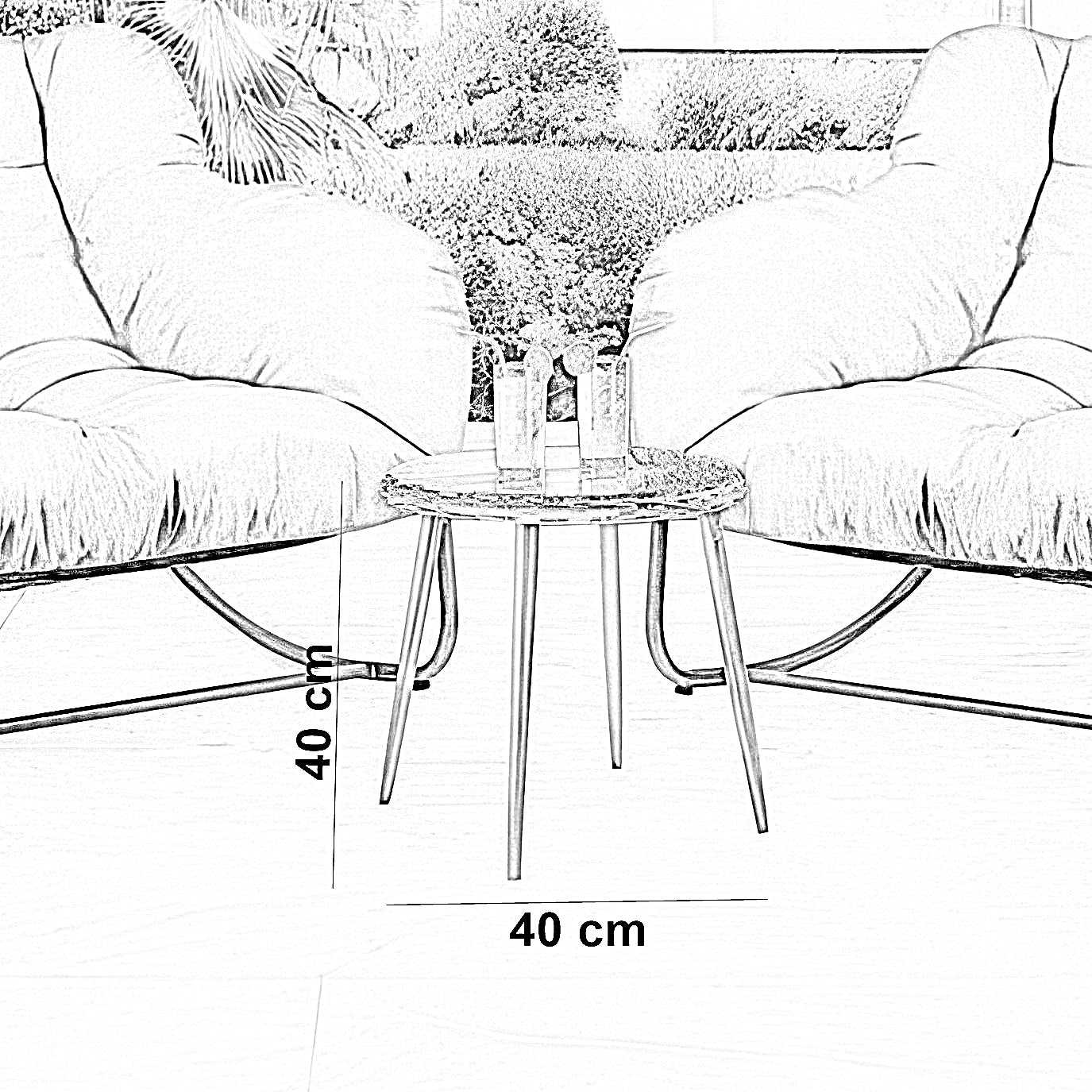 طقم كراسي هزاز خارجي مع ترابيزة خارجية ستيل وراتان، 3 قطع