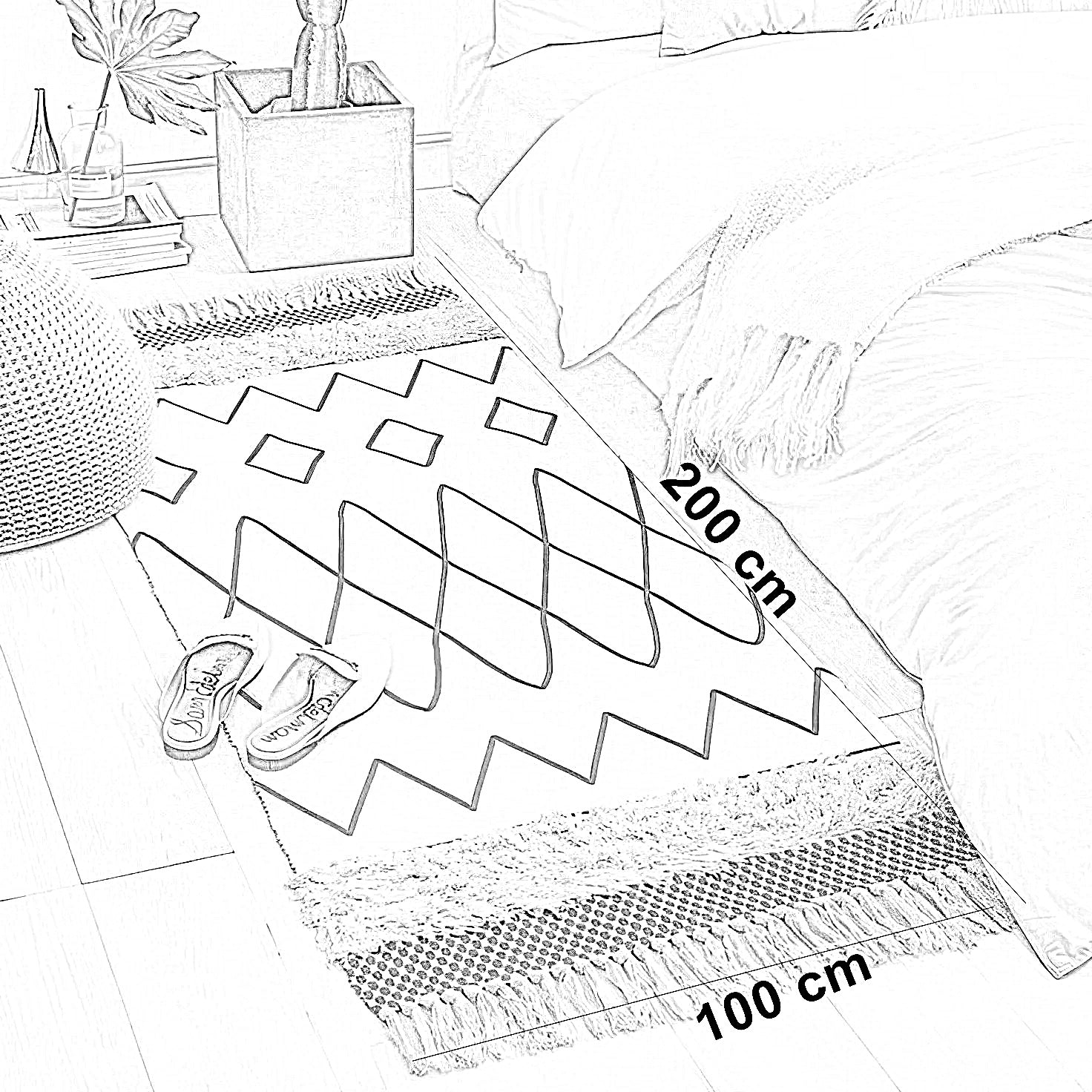 سجادة صوف، 100*200 سم