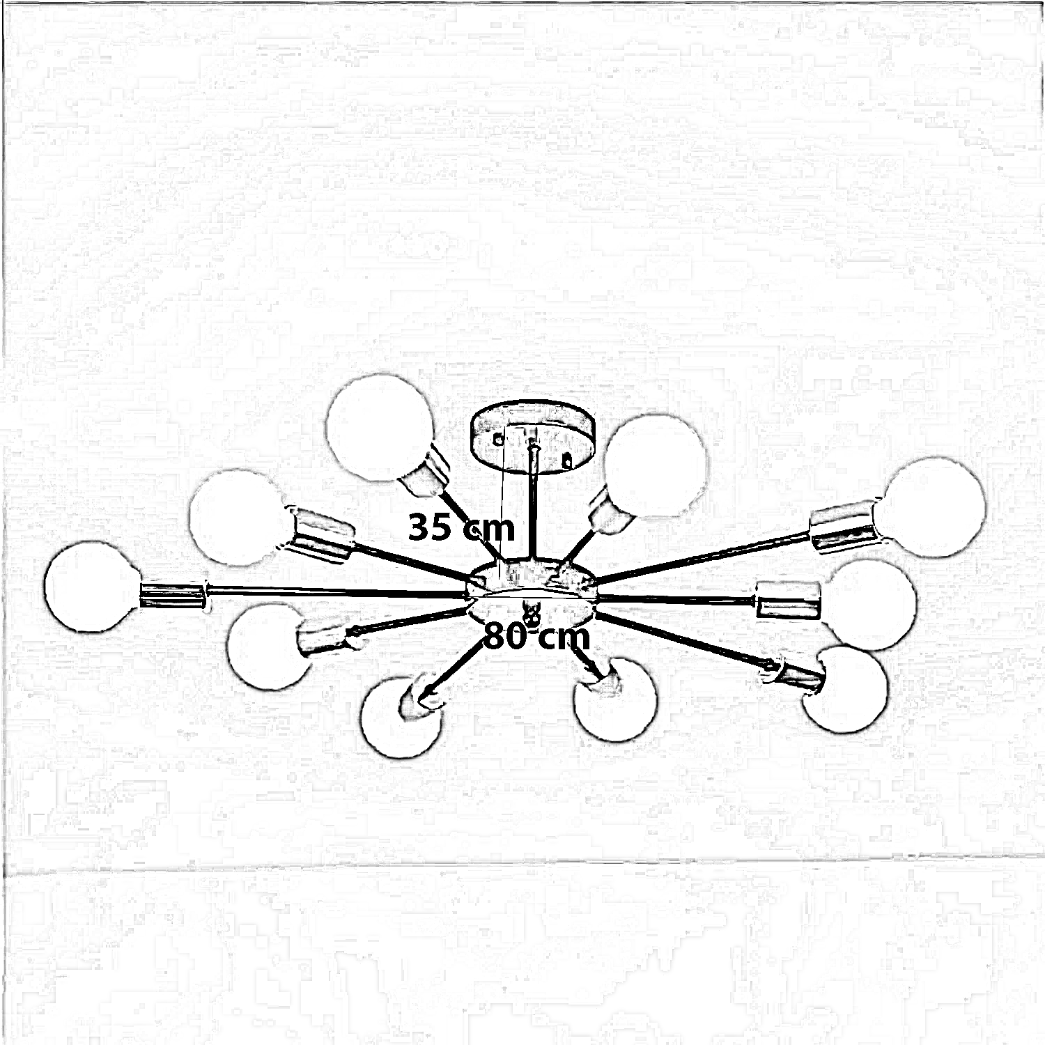 نجفة معدن، 80*35 سم