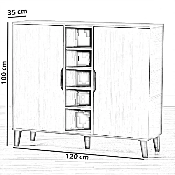 جزامة خشب ام دي اف اسباني، 120*35*100 سم