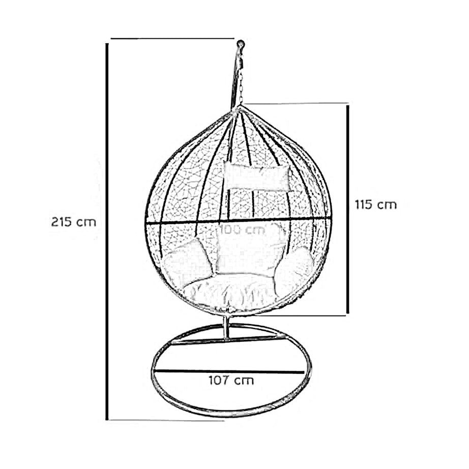 أرجوحة معدن و راتان، 100*80*115 سم