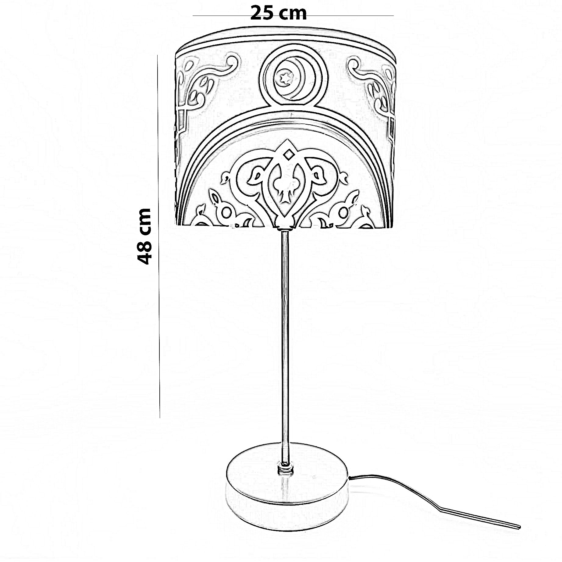 أباجورة رمضانية قماش، 25*48 سم