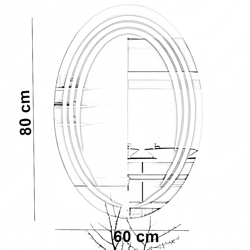 مرايا ليد، 60*80 سم
