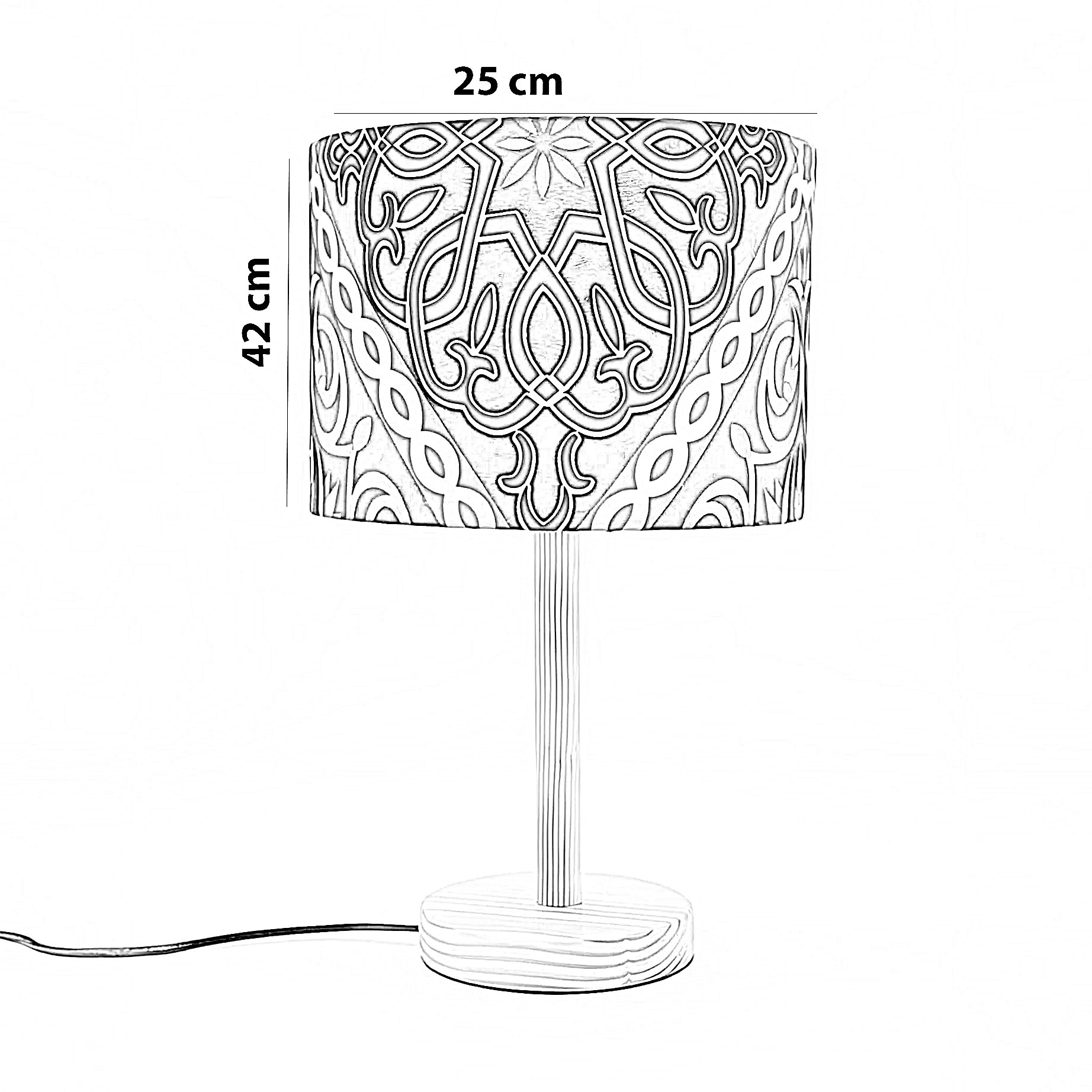 أباجورة رمضانية قماش، 25*42 سم