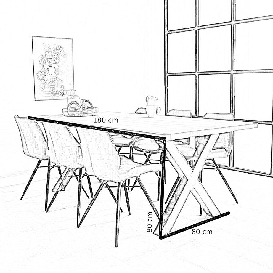 ترابيزة سفرة ستيل، 180*80*80 سم