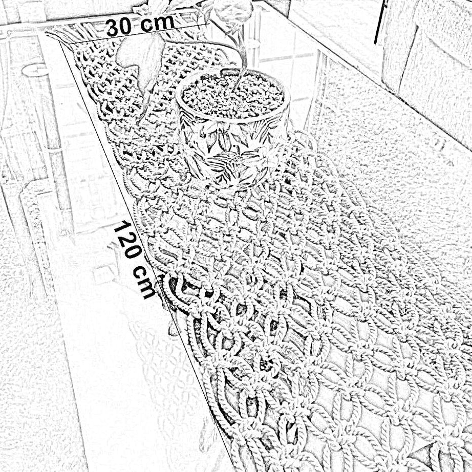 رانر مكرمية قطن، 30*120 سم