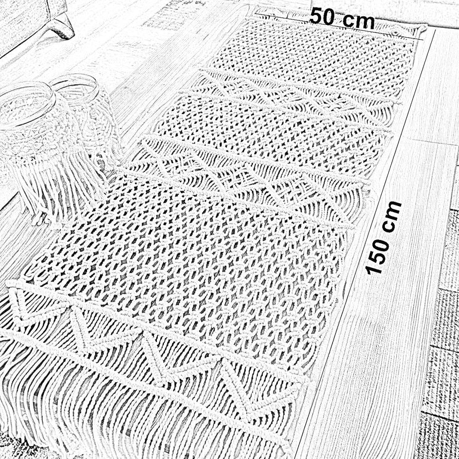 رانر مكرمية قطن، 50*150 سم