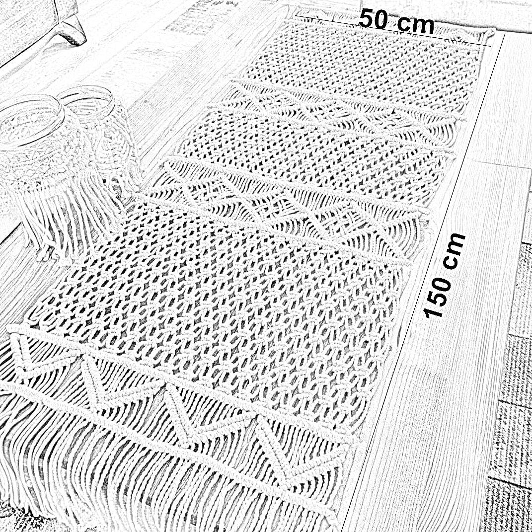 رانر مكرمية قطن، 50*150 سم
