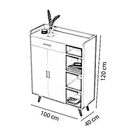 جزامة خشب ام دي اف، 100*40*120 سم