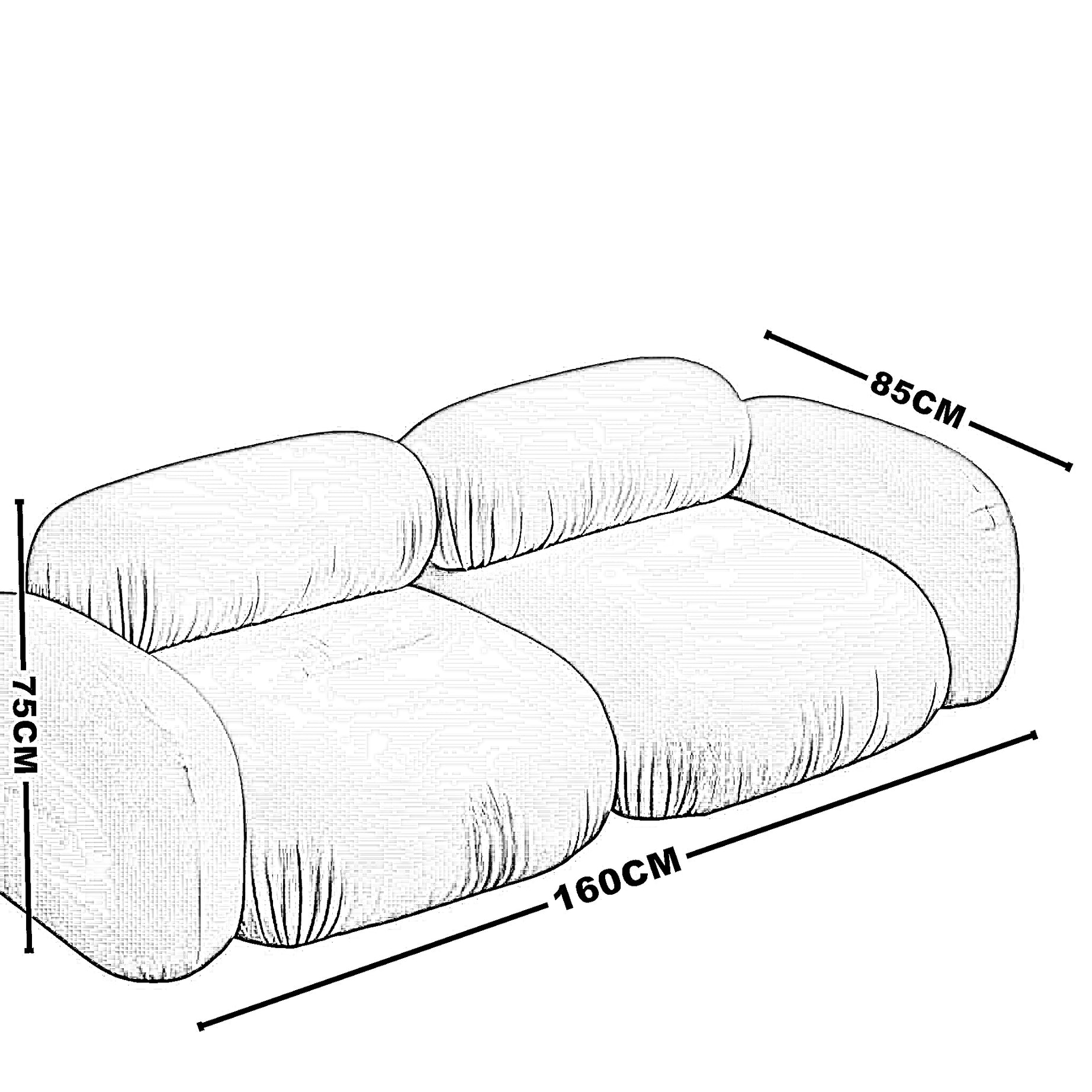 كنبة خشب طبيعي، 160*85*70 سم